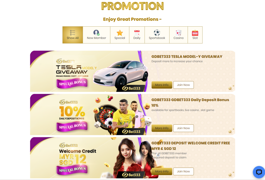 Bonus dan Promosi GDwon333 